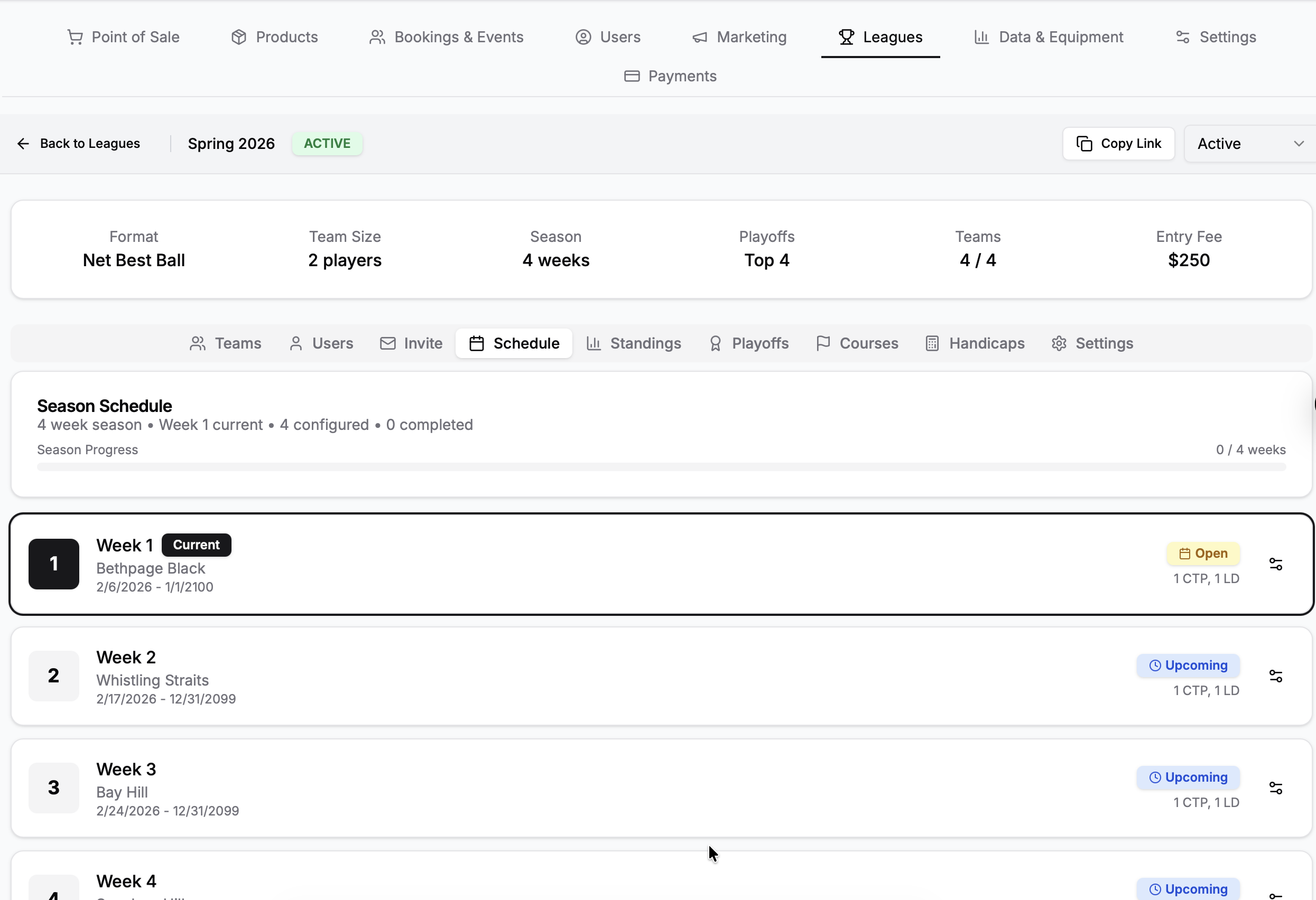 VTeeGolf League Management - Live Scoring and Leaderboards